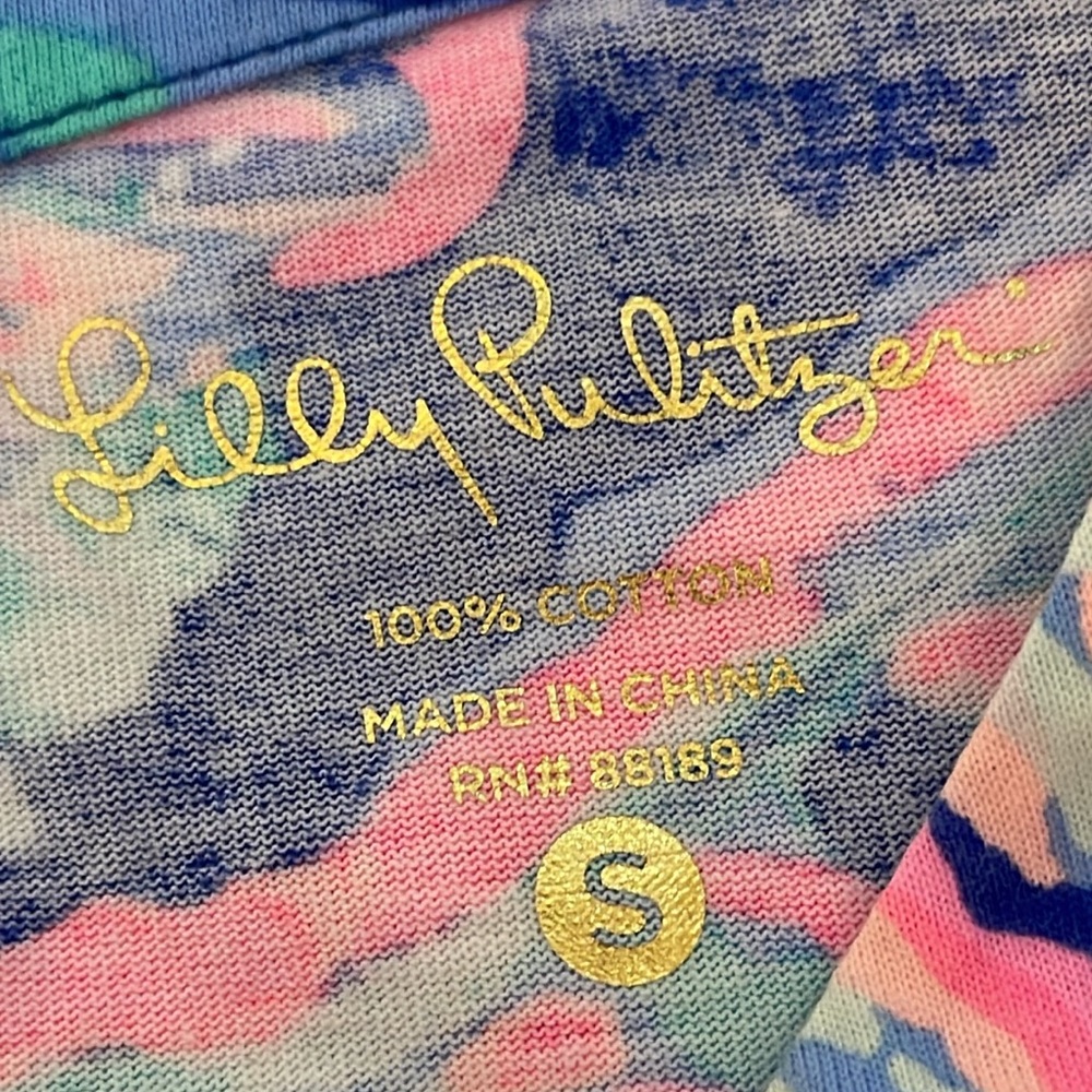 Lilly Pulitzer floral tropical three-quarter sleeve 100% cotton dress size S - Picture 6 of 8